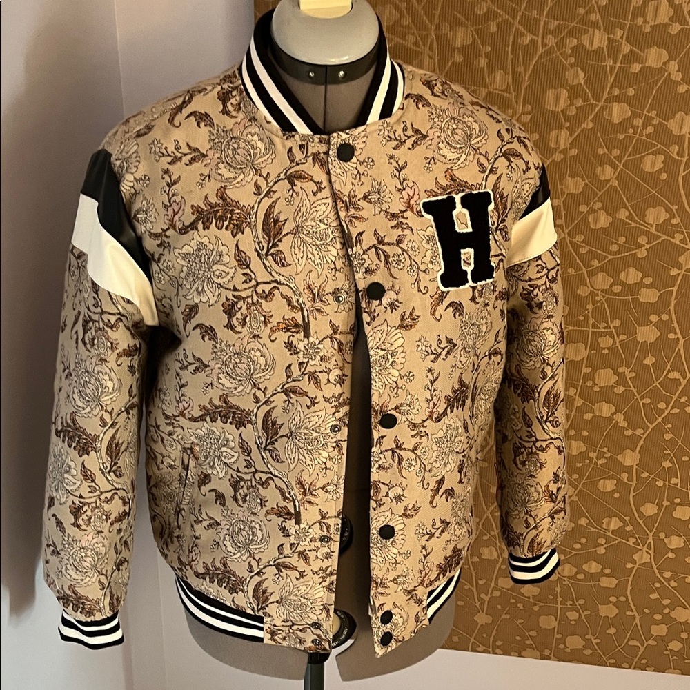 Floral Patterned Bomber Jacket